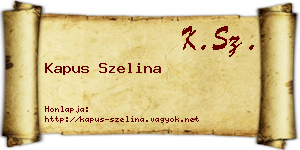Kapus Szelina névjegykártya